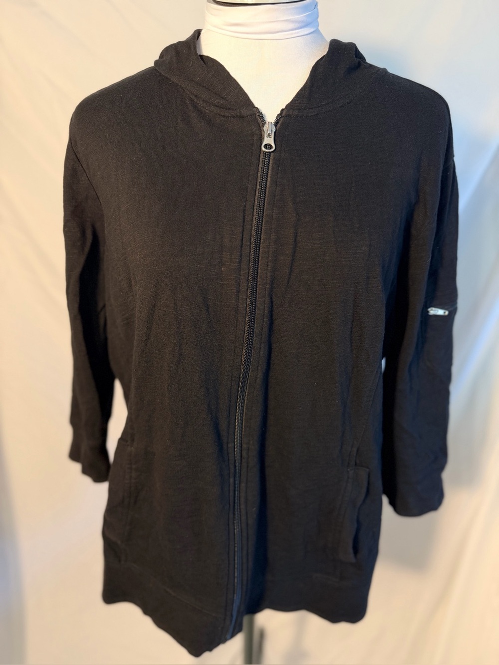 Style & Co. Sport lightweight black zip-up hoodie